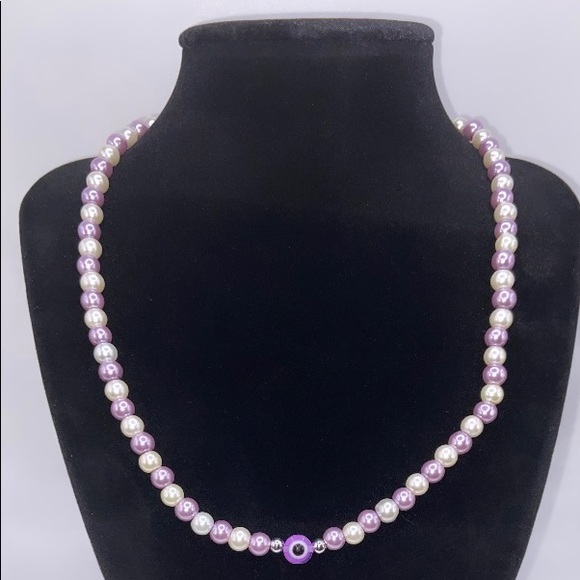 Trendy Evil Eye Y2K Inspired Beaded Necklace - Picture 2 of 6